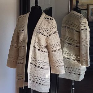 Crochet Ivory Sweater Jacket
